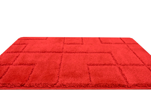 Dywanik Łazienkowy Antypoślizgowy Inez Red Czerwony Geometria