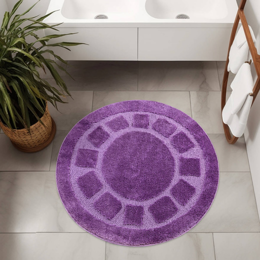 Dywanik Okrągły Łazienkowy Antypoślizgowy Ocean Fiolet