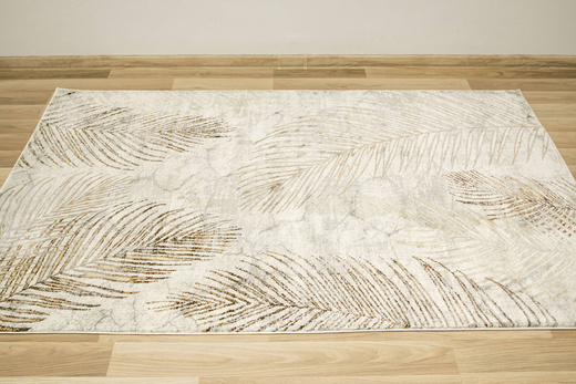 Dywan Modena 5297 bone/l.brown Krem Brąz Szary Liście Palm Marmur