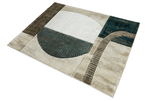 Dywan Kandy N372A l.beige/emeral Butelkowa zieleń Beż Fryz