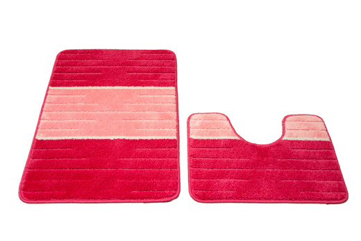 Komplet 2-częściowy Łazienkowy Como Pink Róż Krem Pasy