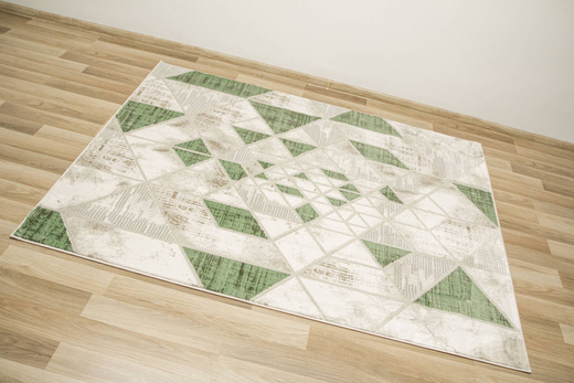 Dywan Garda P563B Green Zielony Szary Romby