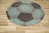 Okrągły Dywan Lima G758A l.grey/blue Piłka Football Grafit Turkus Melanż