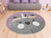 Okrągły Dywan Lima E179A lila/l.grey Miś Indianin Fiolet 