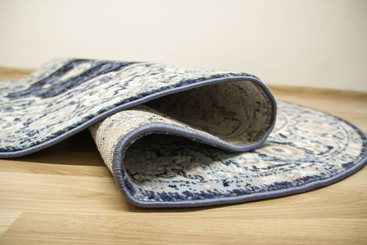 Owalny Dywan Victoria 7094A l.blue/cream owal Ornament Niebieski Krem