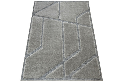 Dywan Shaggy Lula Soft IM89A L.Grey/L.Grey Szary Geometryczny Trójkąty