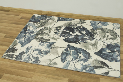 Dywan Liście Szaro-Granatowe akwarela