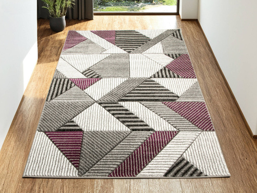 Dywan Amelia A632A grey/purple Szary Fiolet Linie Paski Kreski