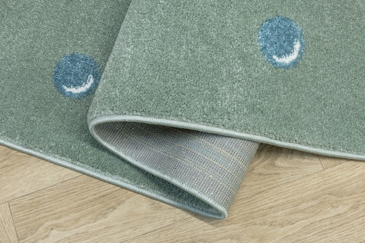 Wykładzina Dziecięca Lima C275b green/cream Zieleń Kropki Bańki szerokość 4 m