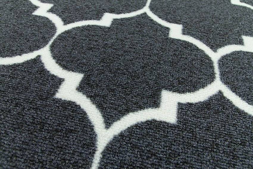 Dywan okrągły Clover 29 ciemny szary kremowy koniczyna marokańska