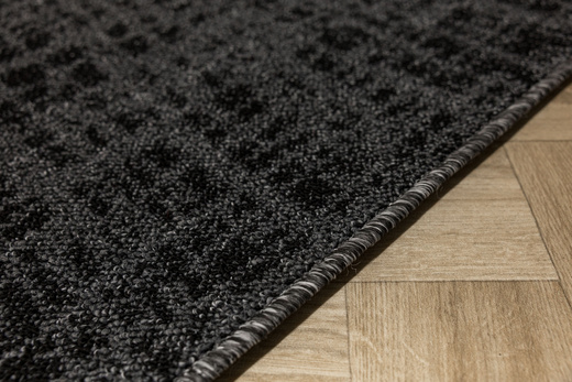 Dywan Pętelkowy Traffic 75 Czerń Grafit Kratka Melanż