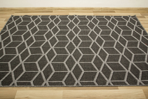 Dywan Dwustronny Sznurkowy Brussels 205178/11020 night Night Antracyt Szary Romby Outdoor