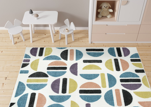 Dywan Dziecięcy Lima M045A rose/blue Krem Fiolet Półkola