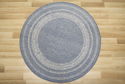 Okrągły Dwustronny Dywan Sznurkowy Brussels 205670/10310 ocean Ocean Niebieski Krem Outdoor