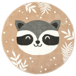 Okrągły Dywan Lima C884A rose/cream Różowy Szary Szop Pracz Listki