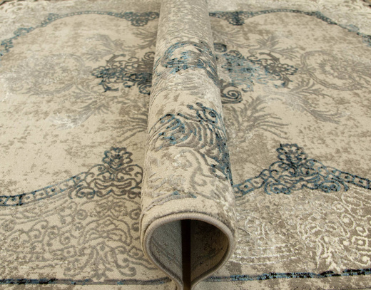 Lśniący Dywan Allora Plus 9435A grey/blue Ornament Szary Srebrny