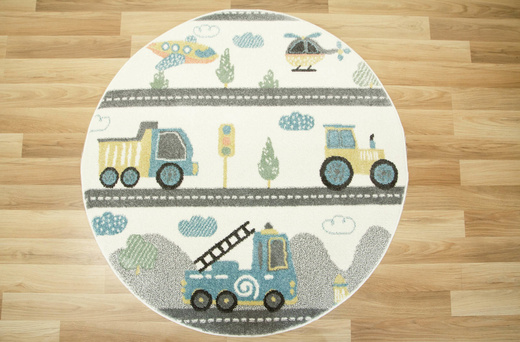 Okrągły Dywan Lima E180A cream/l.grey Uliczki Krem Szary