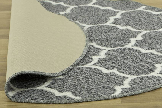 Antypoślizgowy Dywan okrągły Clover jasny szary koniczyna marokańska