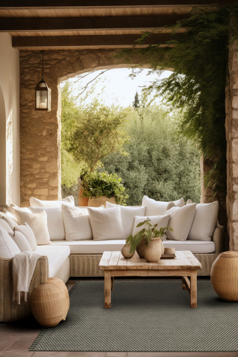 Dywan Dwustronny Sznurkowy Brussels 205668/10110 Night Antracyt Krem Romby Kratka Outdoor