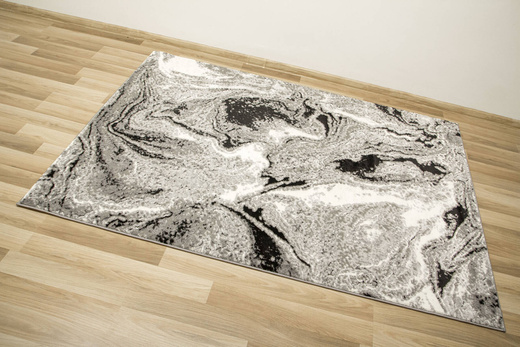 Lśniący Dywan Allora Plus E844A grey Szary Czarny Marmur Beton