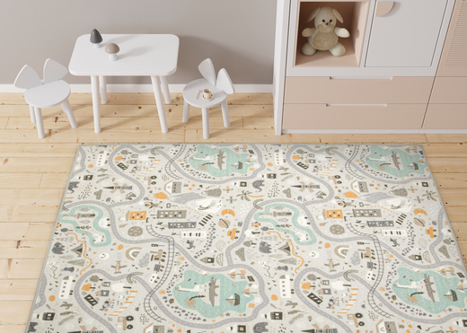 Pastelowy Dywan Dziecięcy Uliczki 04