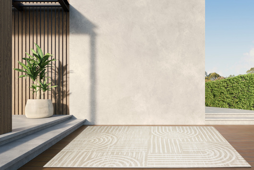 Dywan Sznurkowy Haga 03606E cream/vizon Beż Krem Geometria Outdoor