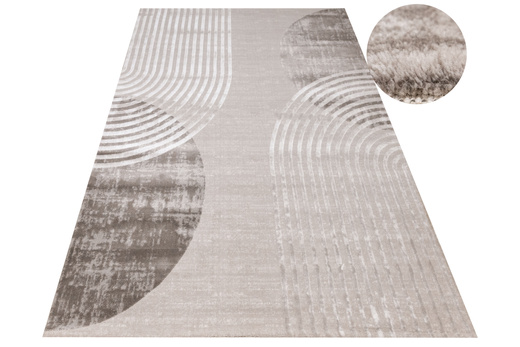 Dywan Nantes Nantes NT209A Beige/Brown Szarobeżowy Półkola