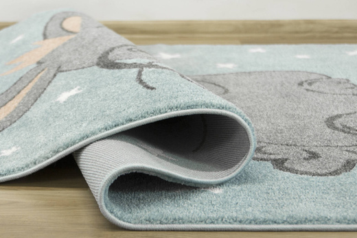 Dywan Dziecięcy Lima 9377C blue/l.grey Turkus Szary Króliczek w Okularach