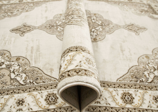 Dywan Elisa PF17B Brown/Gold Złoty Krem Ornament