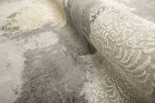 Dywan Galeria GL080G grey/grey Szary Złoty Rozeta