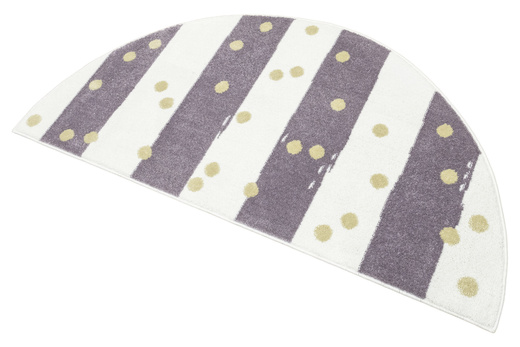 Dywan Półokrągły Dziecięcy Lima M044A cream/lila Fiolet Krem Zloty Paski