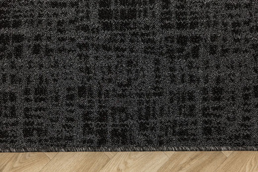 Dywan Pętelkowy Traffic 75 Czerń Grafit Kratka Melanż
