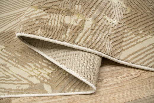 Lśniący Dywan Allora Plus F356A l.brown/beige Beż Złoty Trójkąty