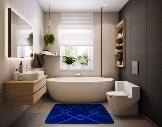 Dywanik Łazienkowy Antypoślizgowy Moreno Blue Niebieski Romby