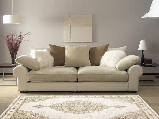 Dywan Elisa PF17B Brown/Gold Złoty Krem Ornament