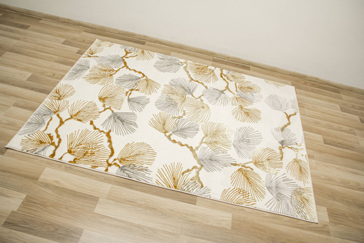 Dywan Elisa PF151 nehir/gold Krem Złoty Listki