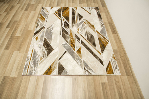 Dywan Elisa PF132 Brown Gold Złoty Brąz Geometria