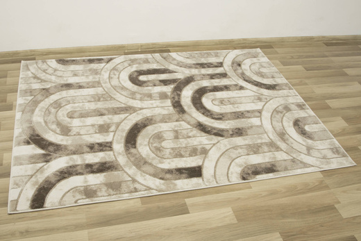 Dywan Felix 9303A l.beige/d.beig Lśniący Marmur Krem Beż Półkola
