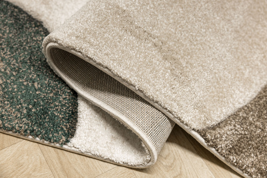 Dywan Kandy N412A l.beige/emeral Butelkowa Zieleń Beż Fryz