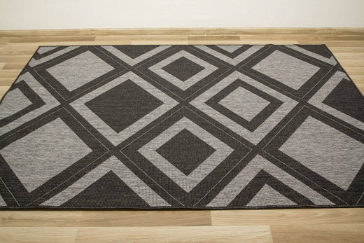 Dywan Dwustronny Sznurkowy Brussels 205386/11010 n.silver Antracyt Szary Romby Outdoor