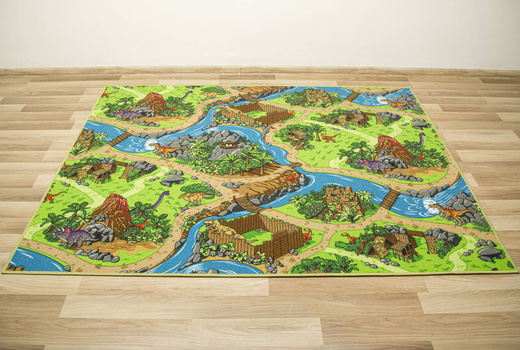 Dywan Dziecięcy Dino Wioska Dinozaurów