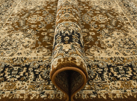 Dywan Super Rose 3544A brown/black Ornament Brąz Beż Czerń