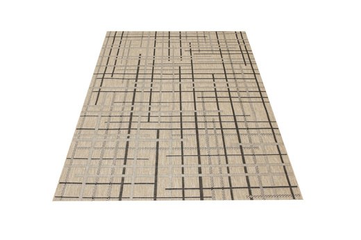 Dywan Sznurkowy Antypoślizgowy Flex 19507/P01 Beż Grafitowy w Kreski Paski