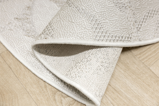 Okrągły Dywan Sznurkowy Haga 04720A l.grey/cream Szary Beż Krem Kwiaty Outdoor