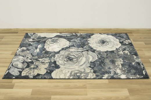 Dywan WORLD 78316/892 Kwiaty Niebieski Beż Krem