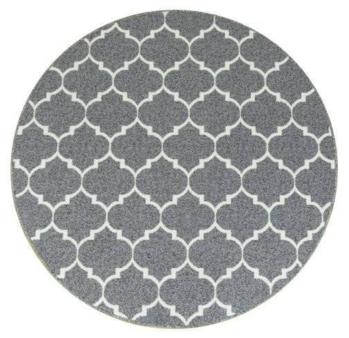 Dywan okrągły Clover 19 jasny szary koniczyna marokańska