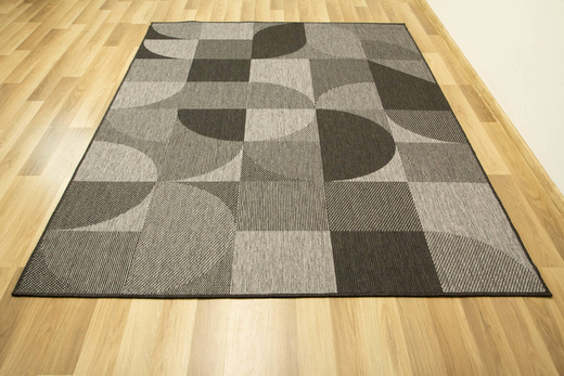Dywan Dwustronny Sznurkowy Brussels 205498/11010 night silver Szary Grafit Geo Outdoor