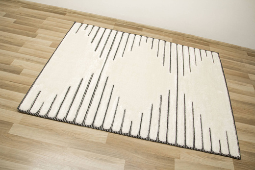 Dywan Shaggy Lula Soft IM43A Black/Bone Romby Krem Czarny Grafit