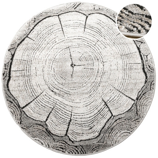 Dywan Okrągły Matara P156A l.grey/sp.antr Szary Beż Krem Pień