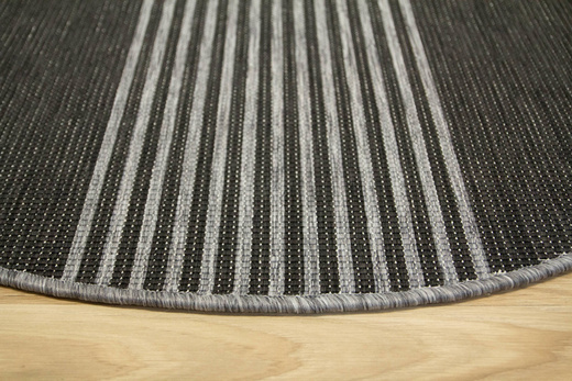 Okrągły Dwustronny Dywan Sznurkowy Brussels 205631/11020 Night Silver Szary Grafit Fala Outdoor